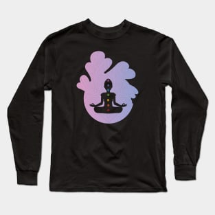 Chakras Aligned Meditation Long Sleeve T-Shirt